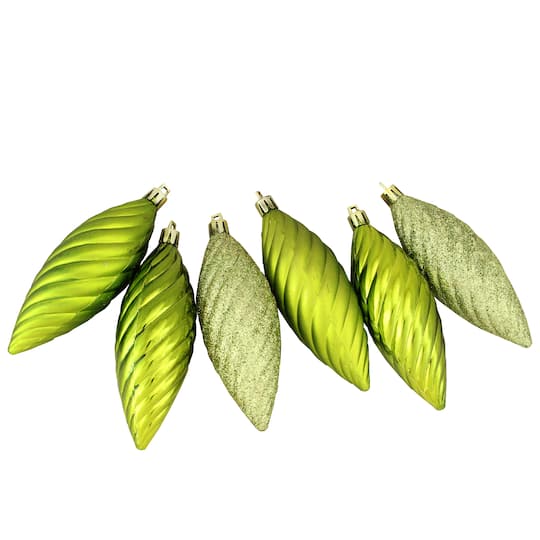 125ct. Green Shatterproof 3-Finish Tropical Christmas Ornaments